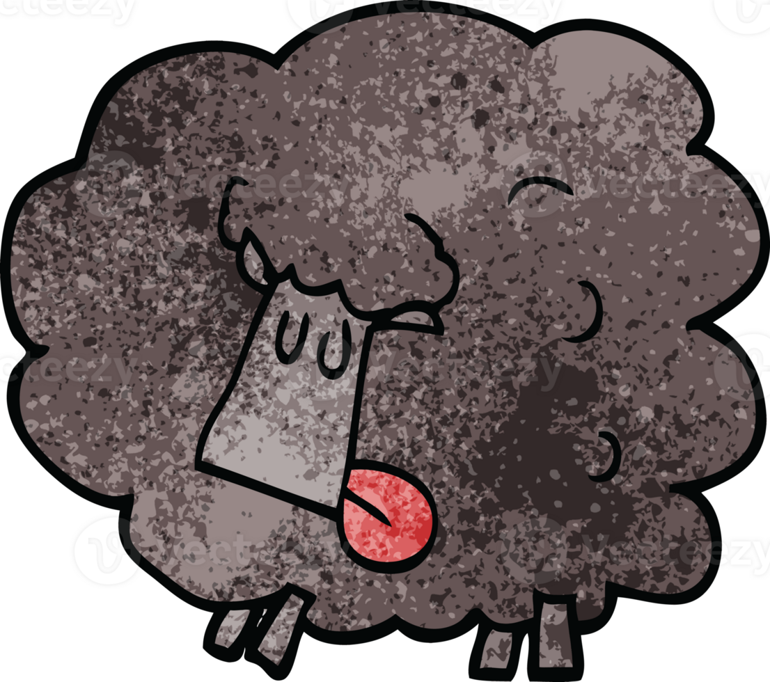 cartoon doodle black sheep png