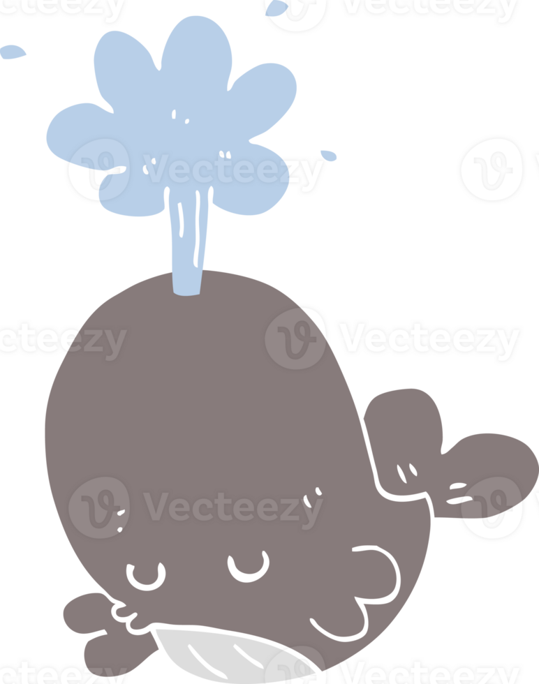 flat color style cartoon spouting whale png