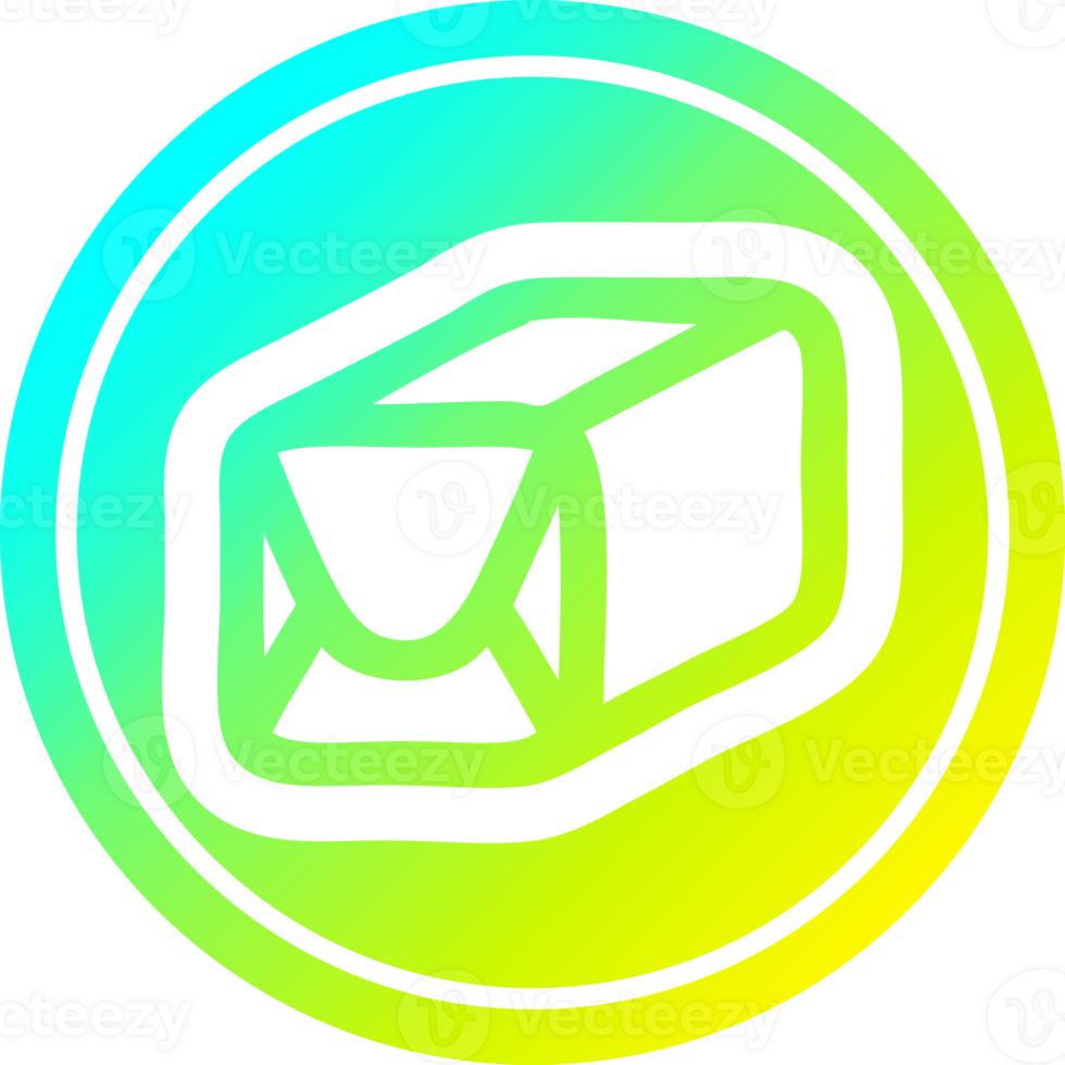 wrapped parcel circular icon with cool gradient finish png