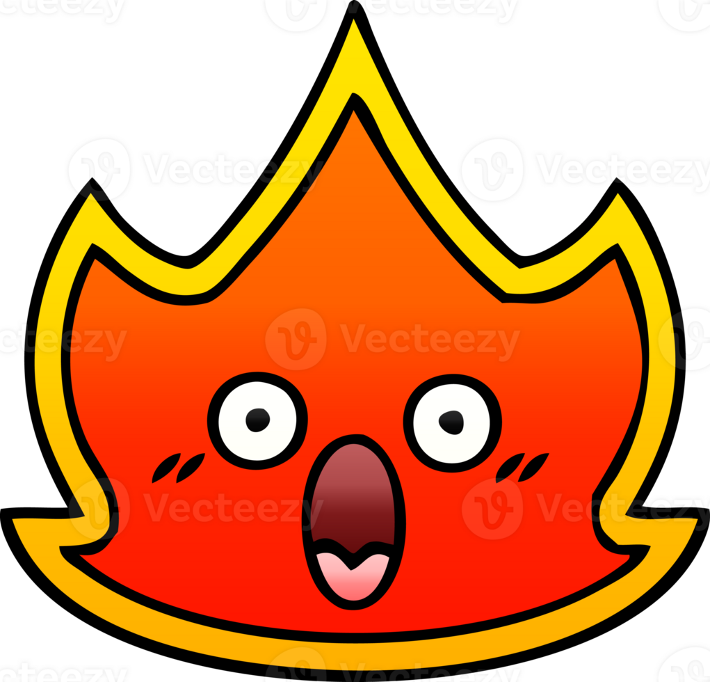 gradient shaded cartoon of a fire png
