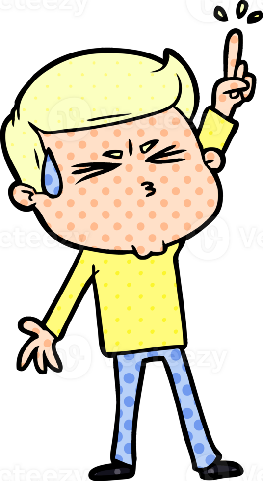 cartoon man sweating png