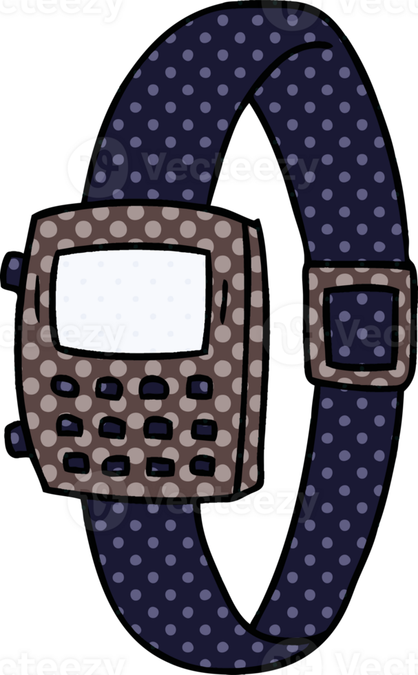 hand drawn cartoon doodle of a retro watch png