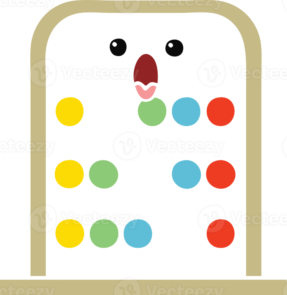 flat color retro cartoon of a abacus png