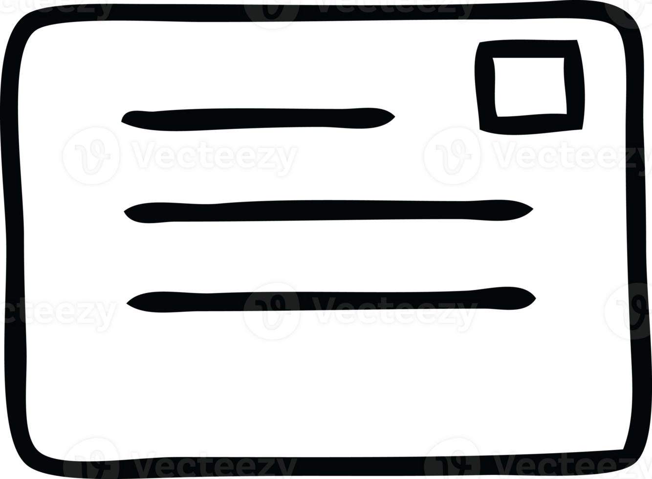 linje teckning tecknad serie av en brev png