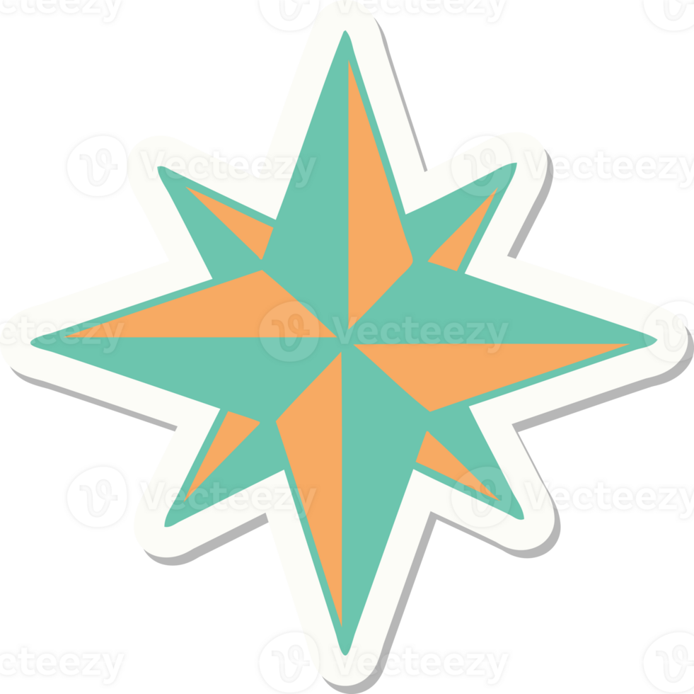 sticker of tattoo in traditional style of a star png