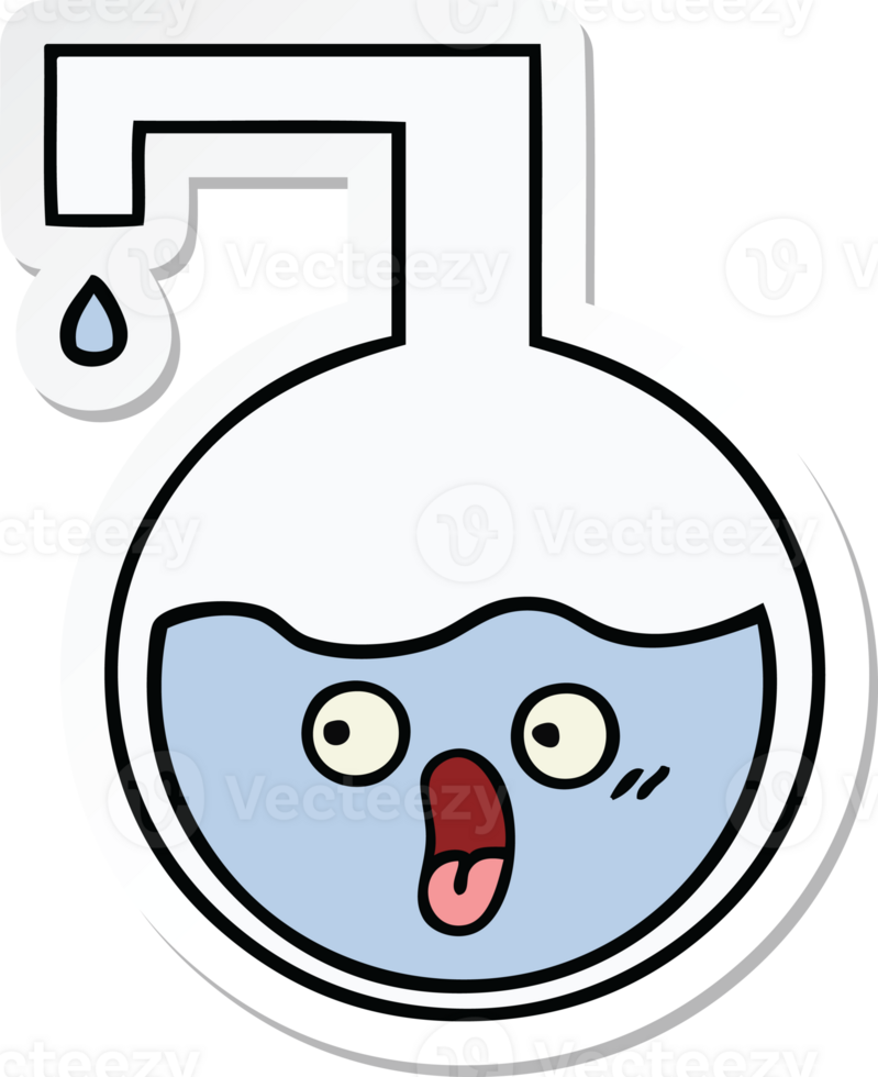 sticker of a cute cartoon science experiment png