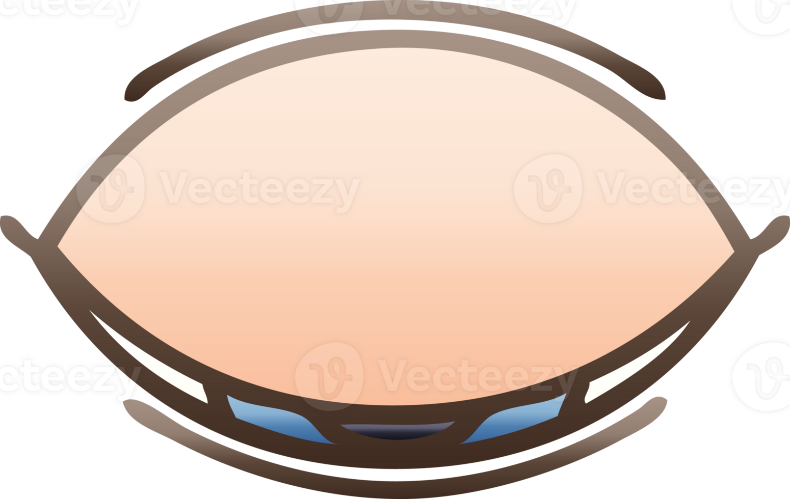 gradient shaded cartoon of a sleeping eye png