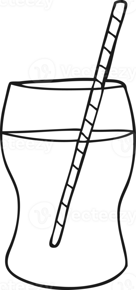 hand drawn black and white cartoon fizzy drink png