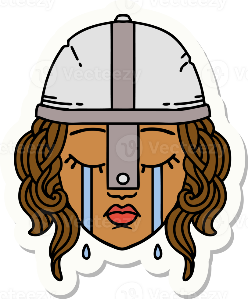 sticker of a crying human fighter png