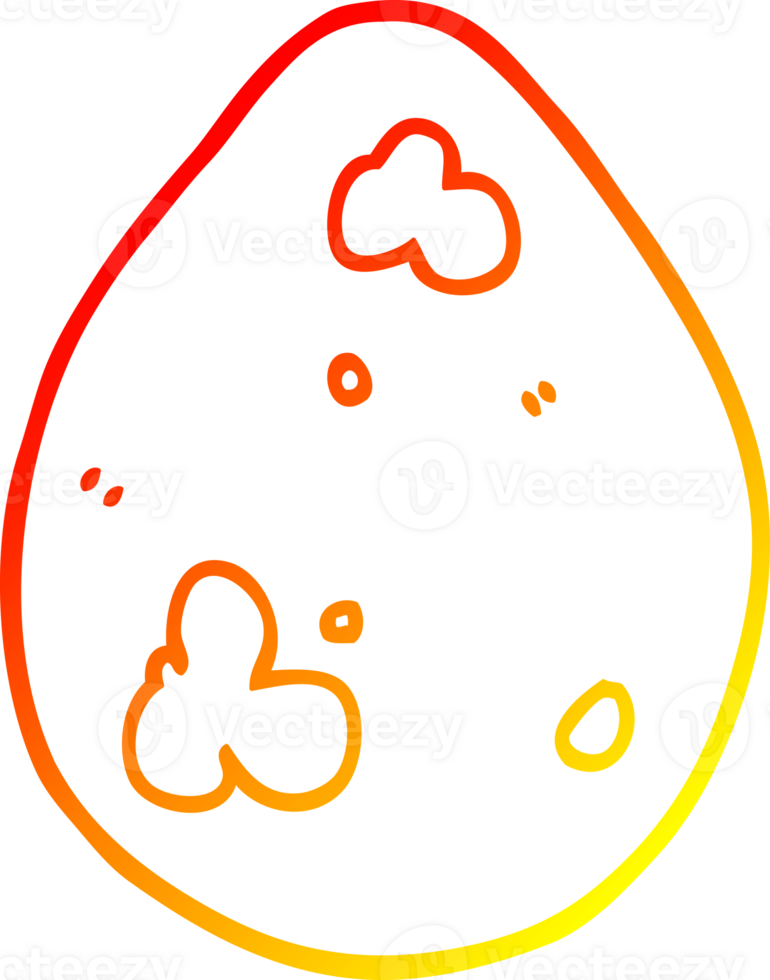 warm gradient line drawing of a cartoon egg png