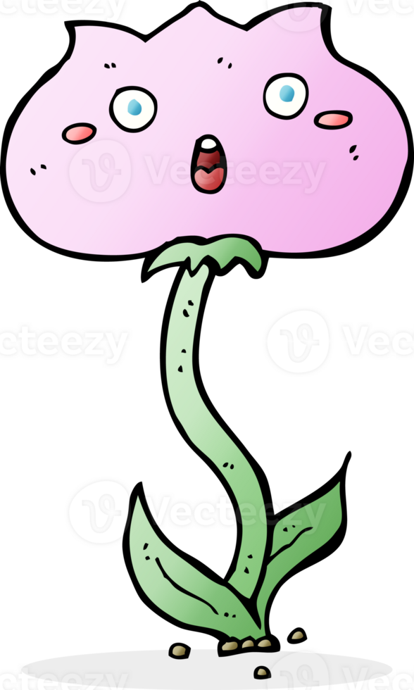 cartoon shocked flower png