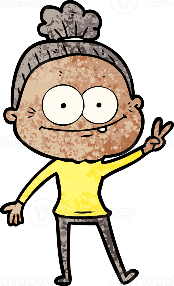 cartoon happy old woman png