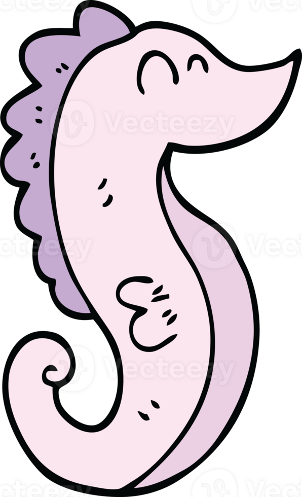 cartoon doodle sea horse png
