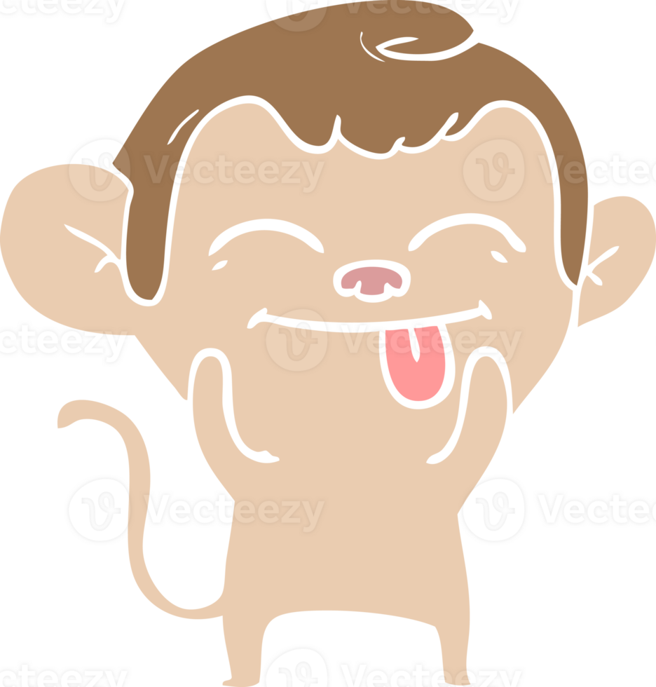 funny flat color style cartoon monkey png