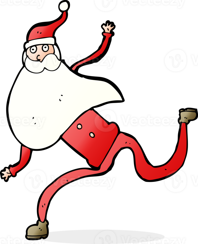 cartoon running santa png