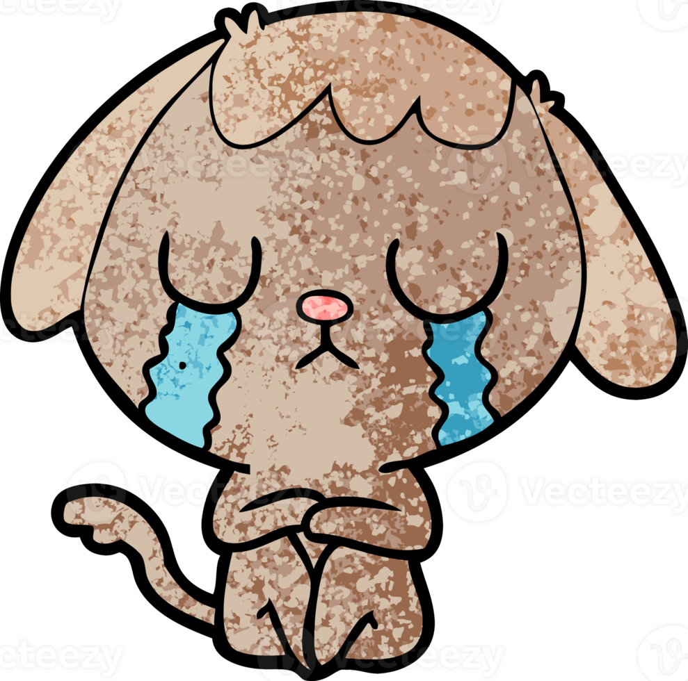 cute cartoon dog crying png