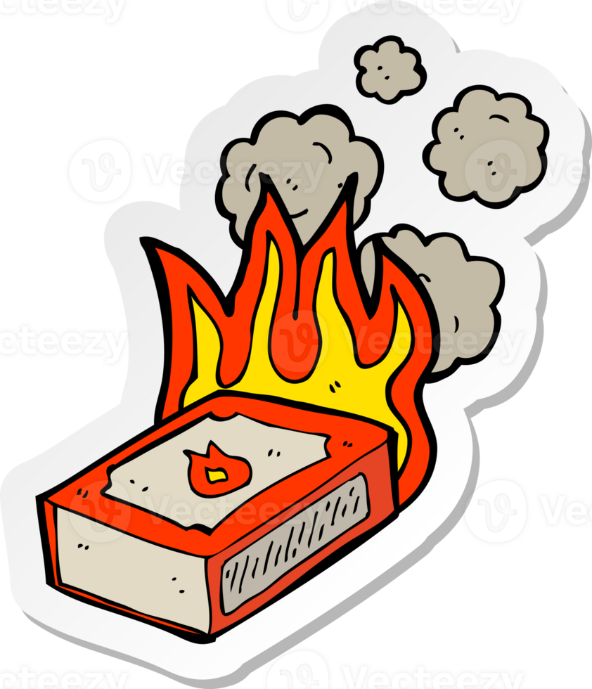 sticker of a cartoon pack of matches png