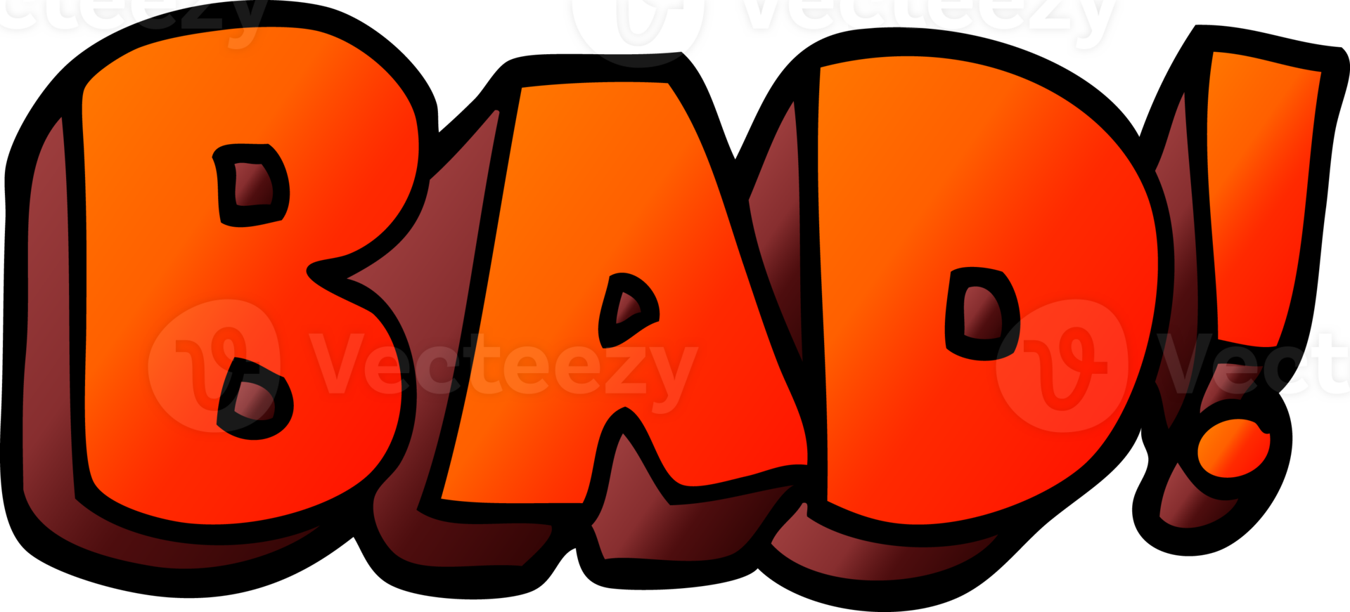 cartoon doodle word bad png
