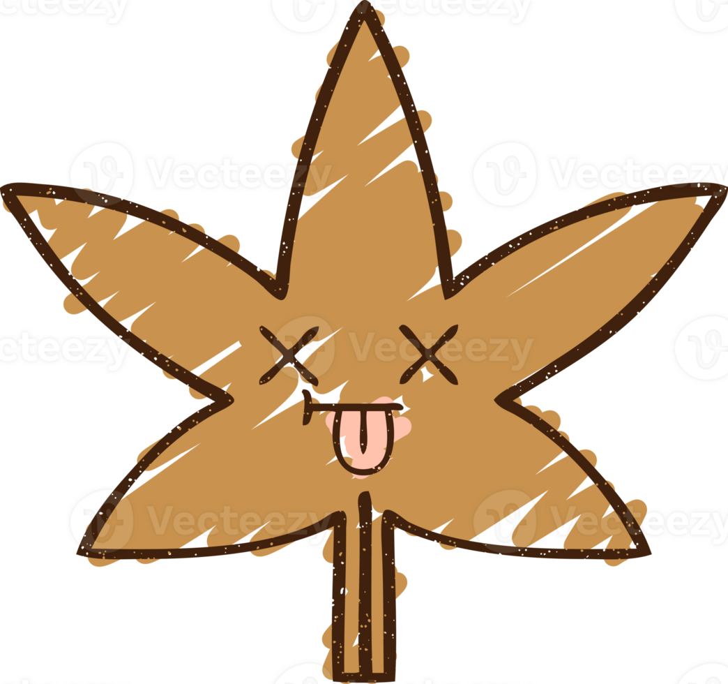 Old Leaf Chalk Drawing png