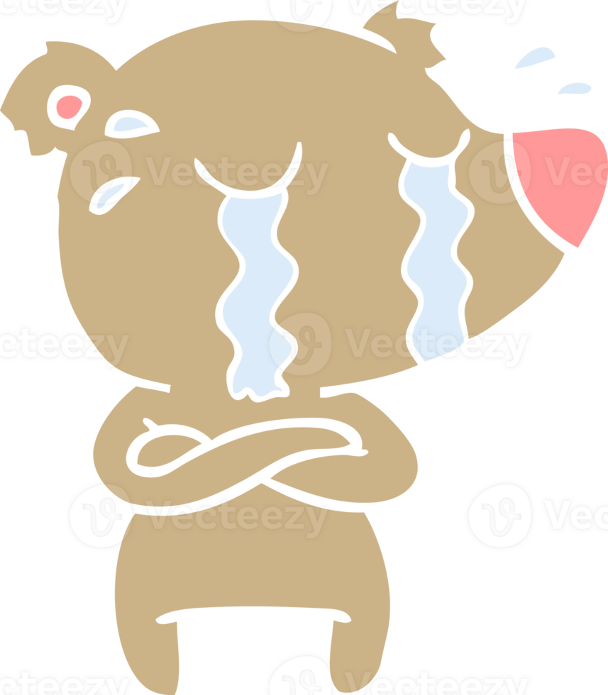 flat color style cartoon crying bear png