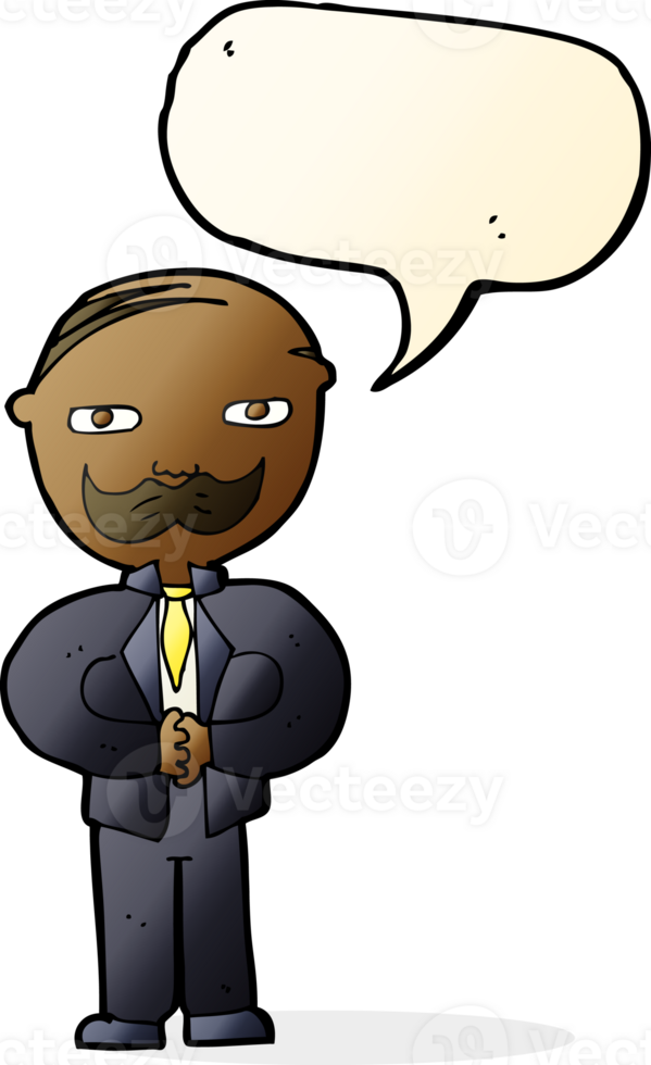 cartoon old man with mustache with speech bubble png