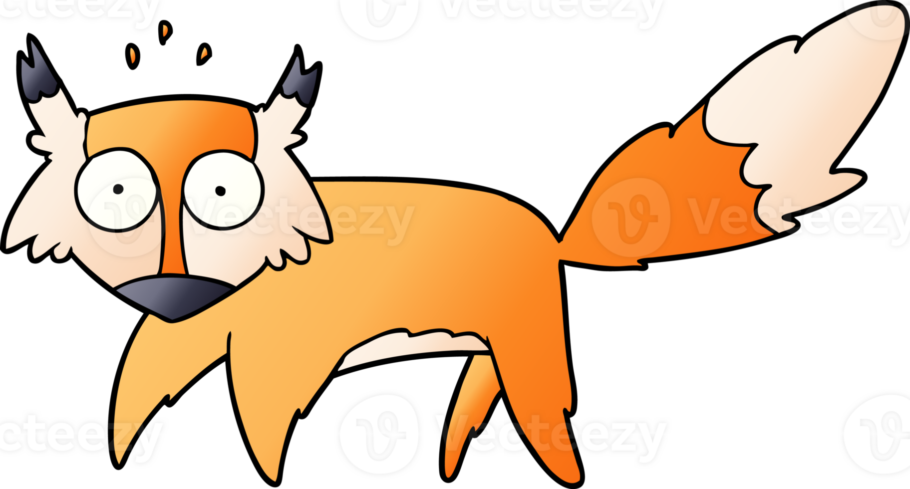 cartoon startled fox png
