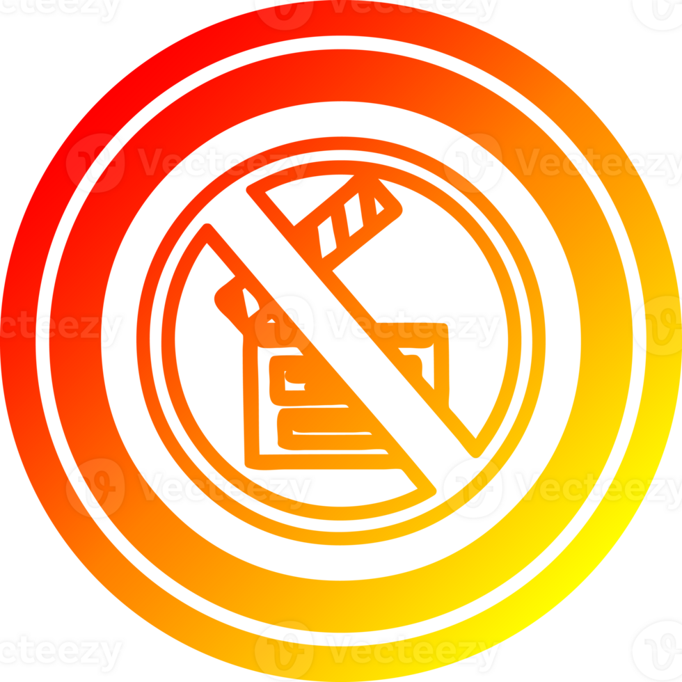 no filming circular icon with warm gradient finish png