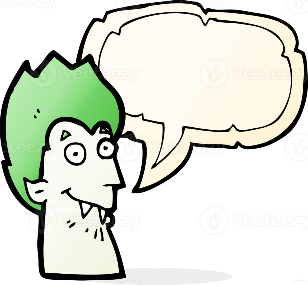 cartoon vampire head with speech bubble png