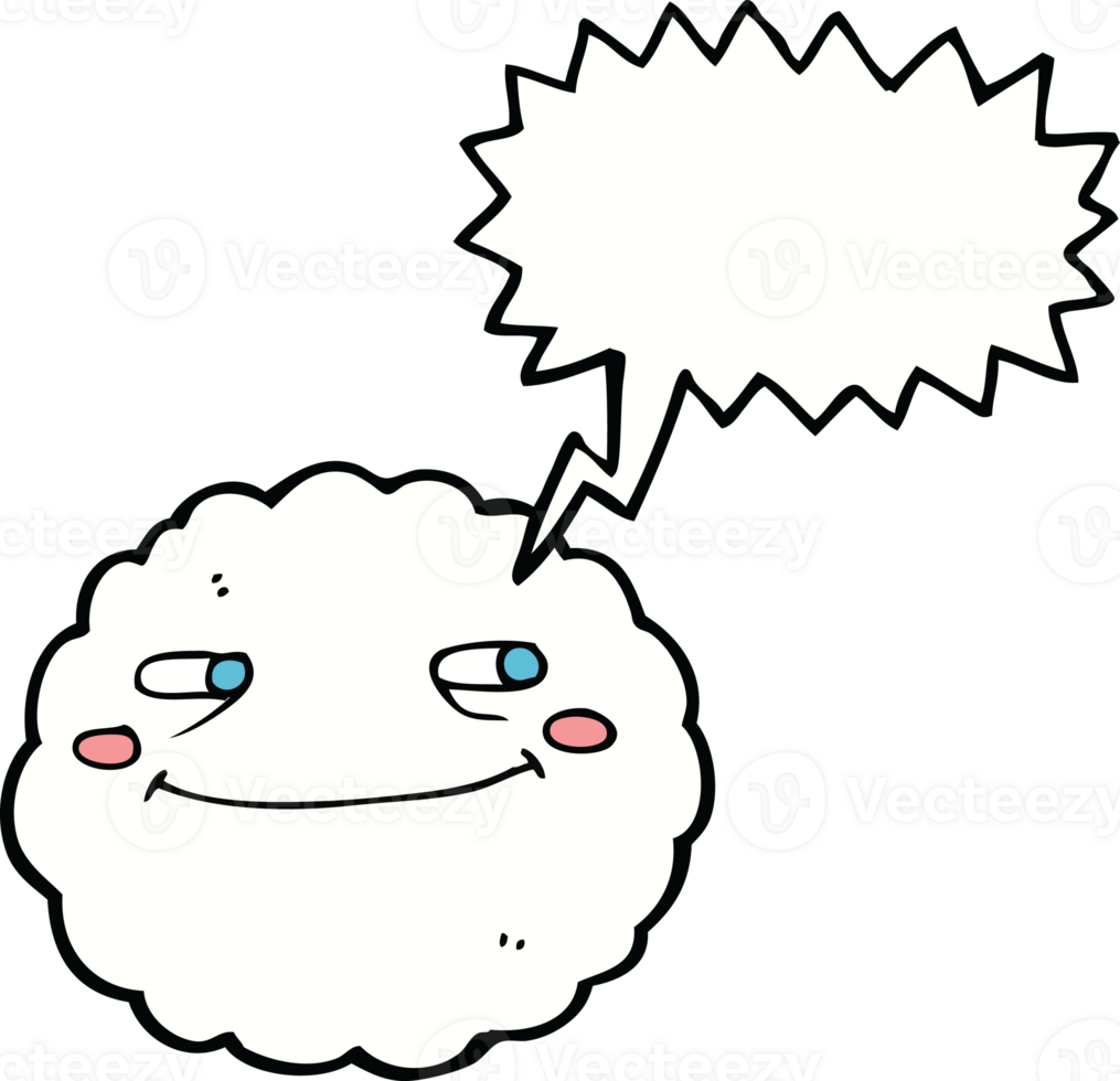 cartoon happy cloud with speech bubble png