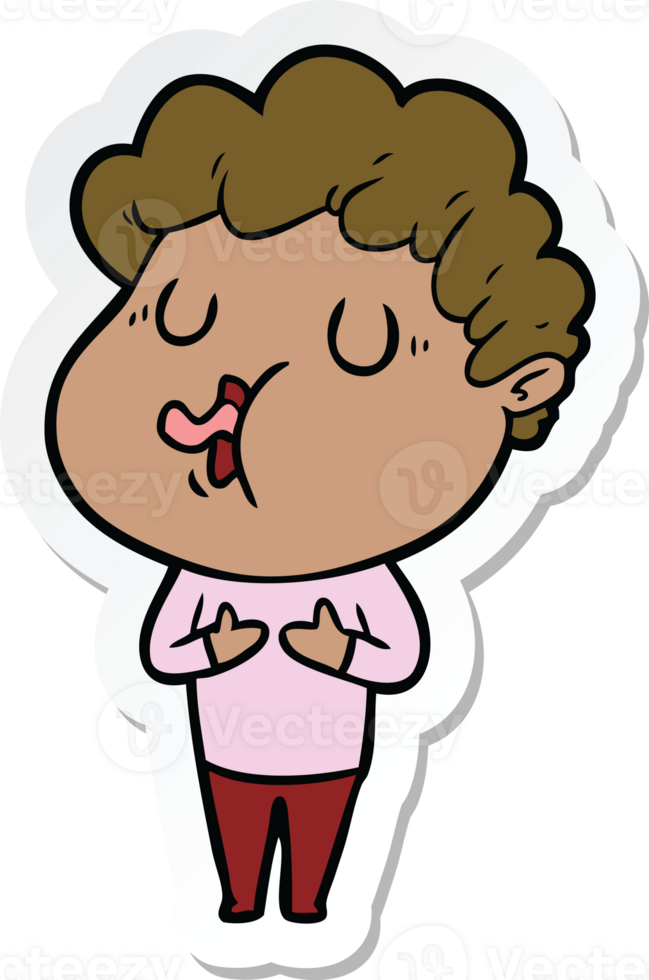 sticker of a cartoon man singing png