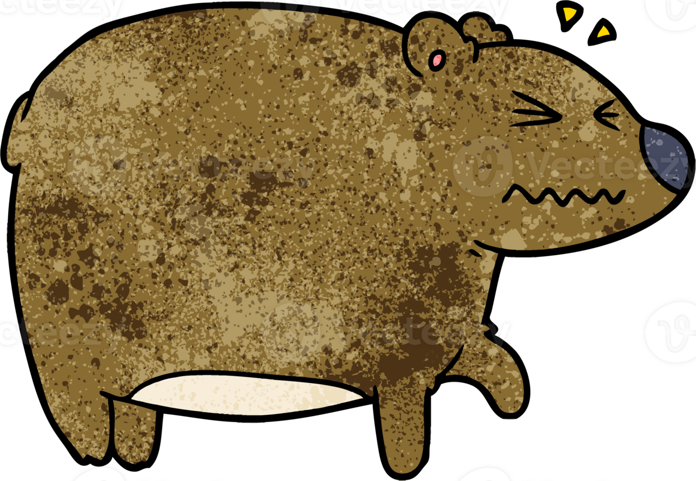 cartoon bear with a sore head png
