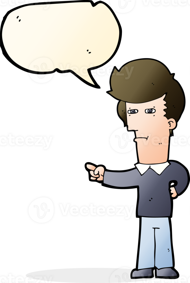 cartoon man pointing with speech bubble png