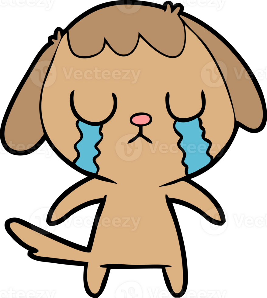 cute cartoon dog crying png