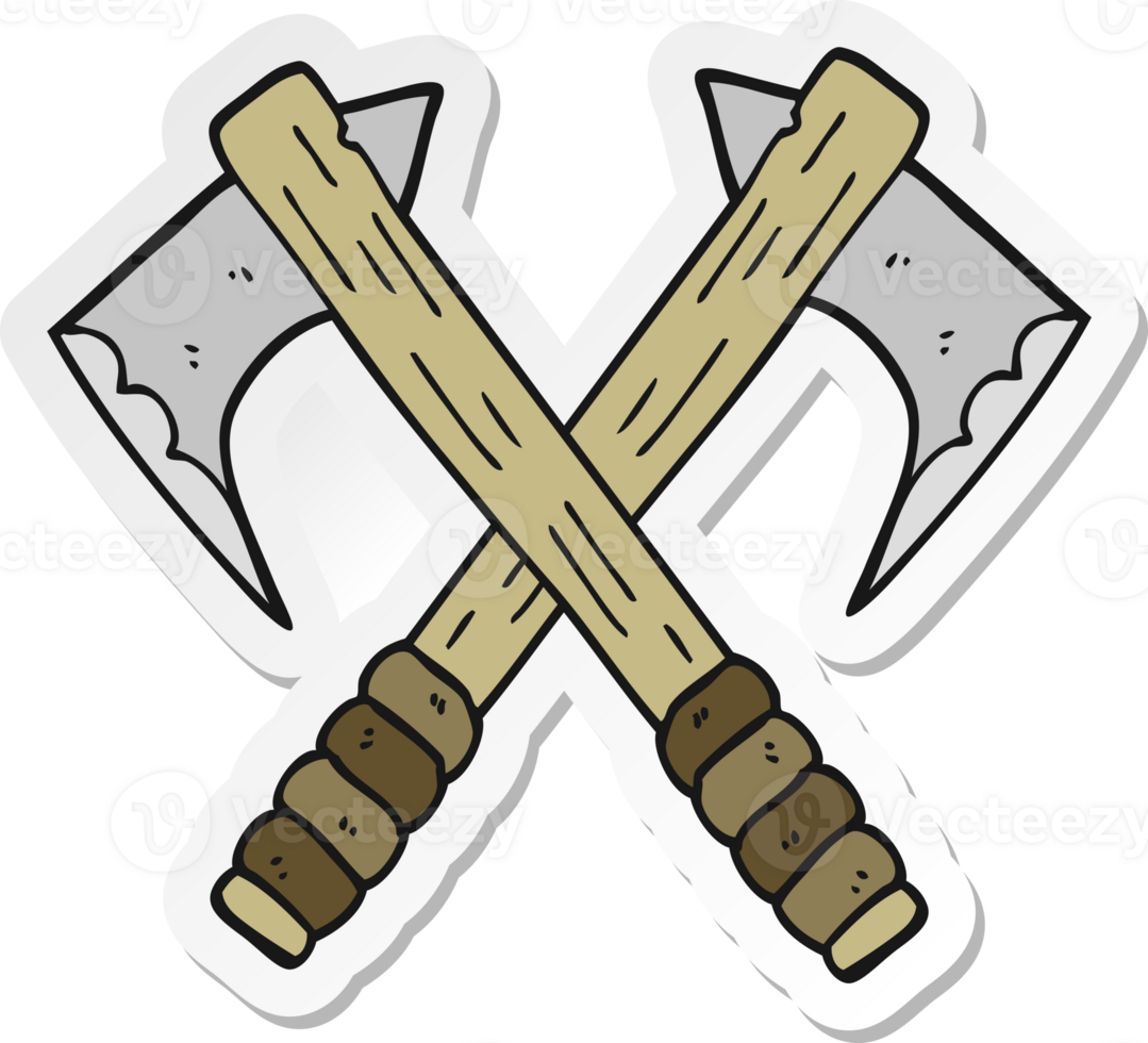 sticker of a cartoon axes png