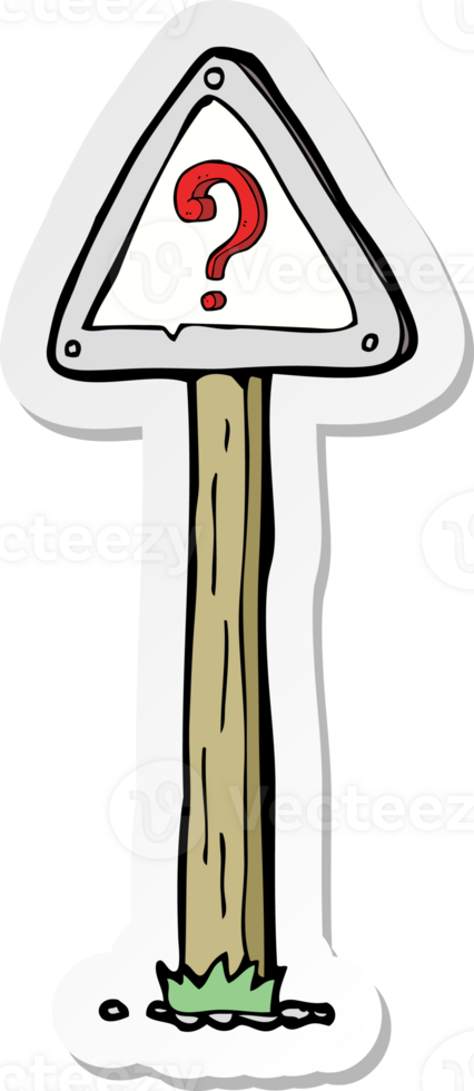 sticker of a cartoon question mark sign png