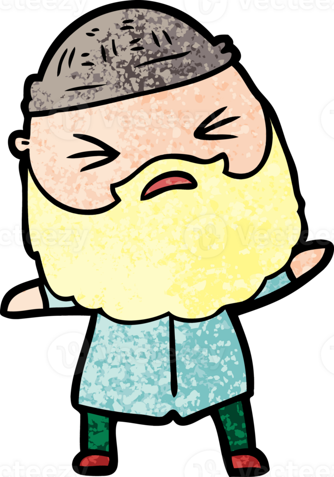 cartoon man with beard png