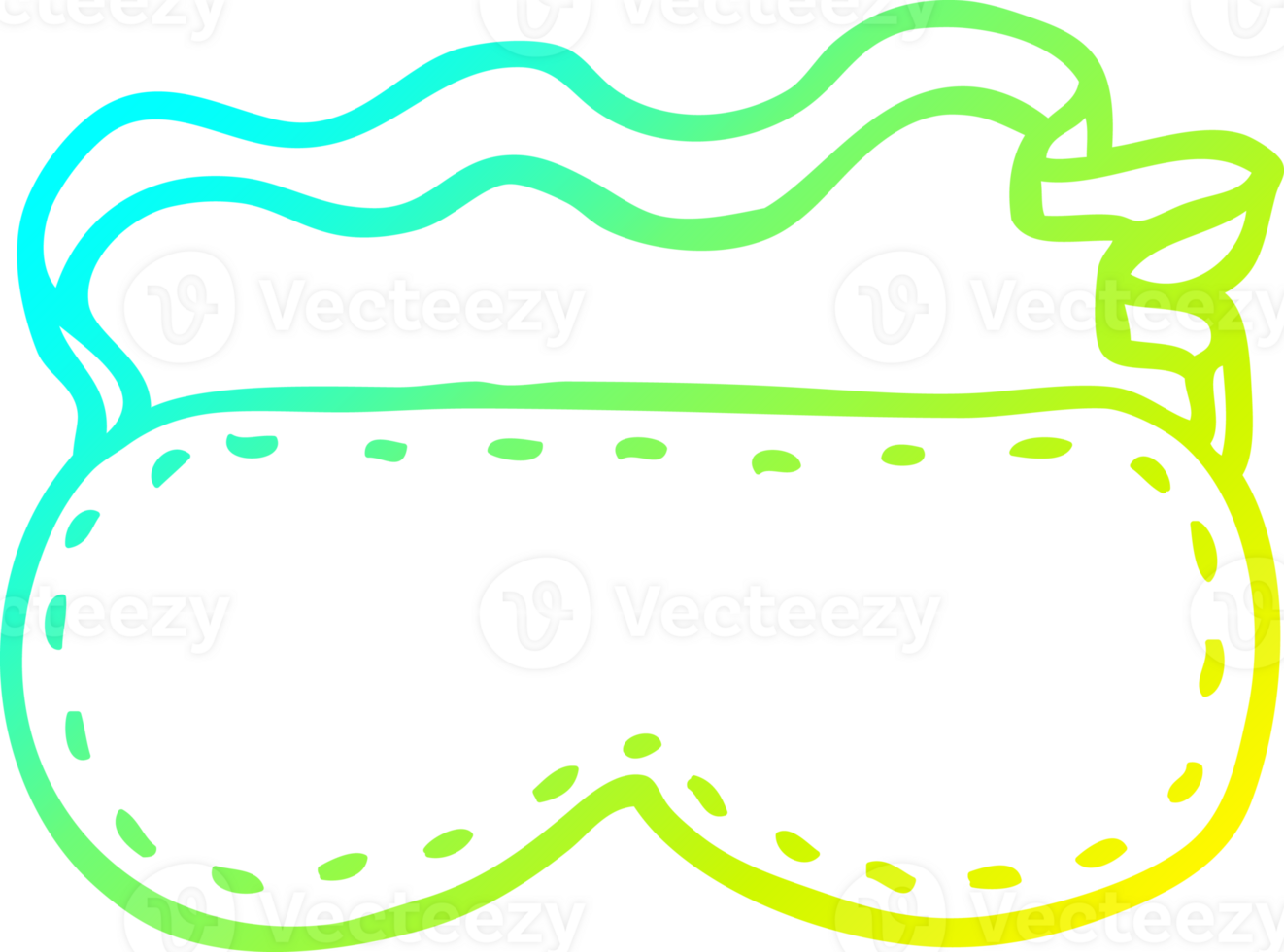 cold gradient line drawing of a cartoon sleeping mask png