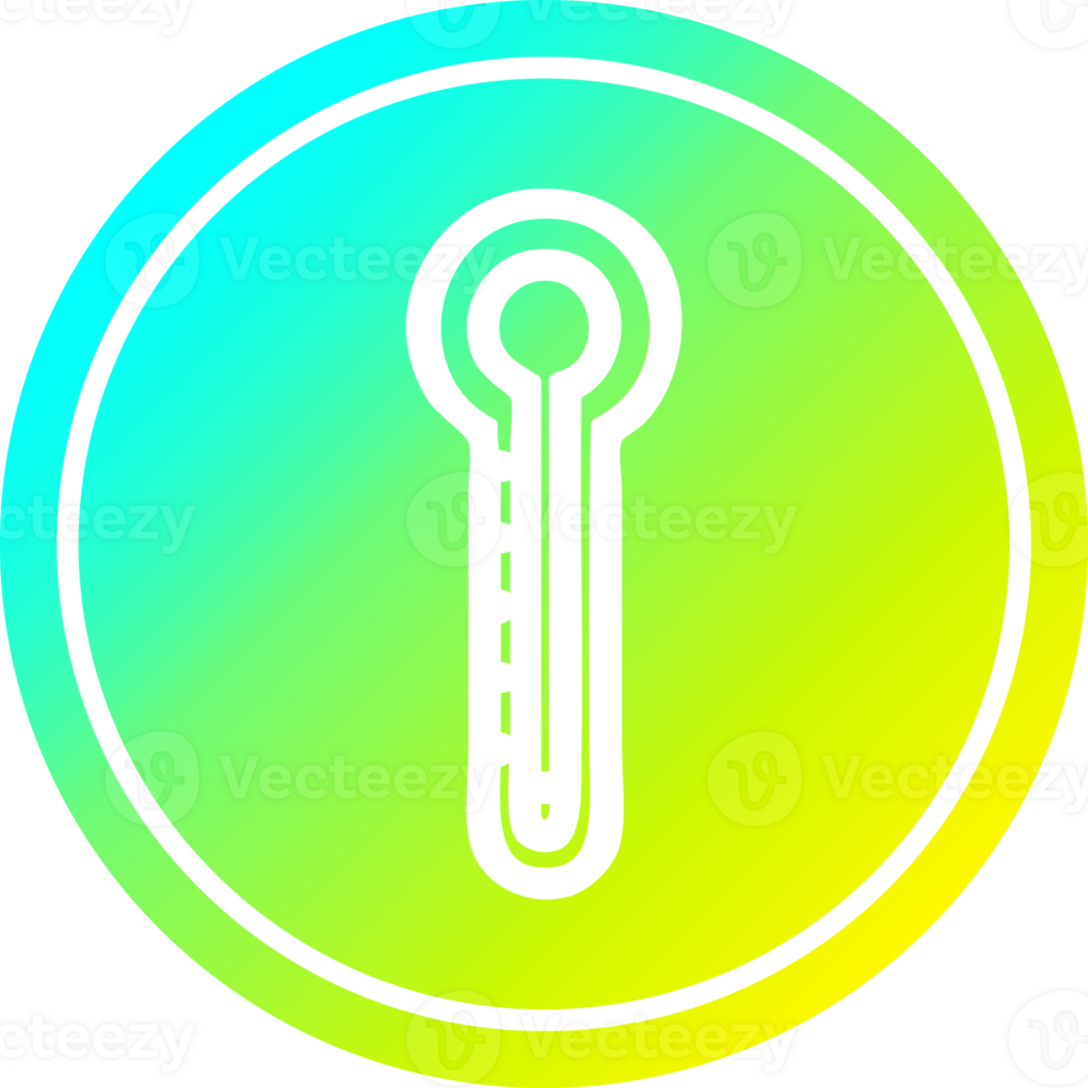 glass thermometer circular icon with cool gradient finish png