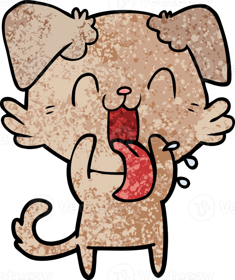 cartoon panting dog png