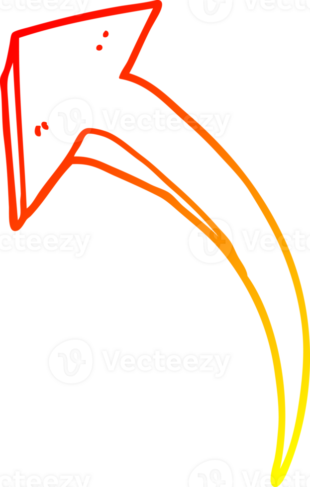 warm gradient line drawing of a cartoon arrow png