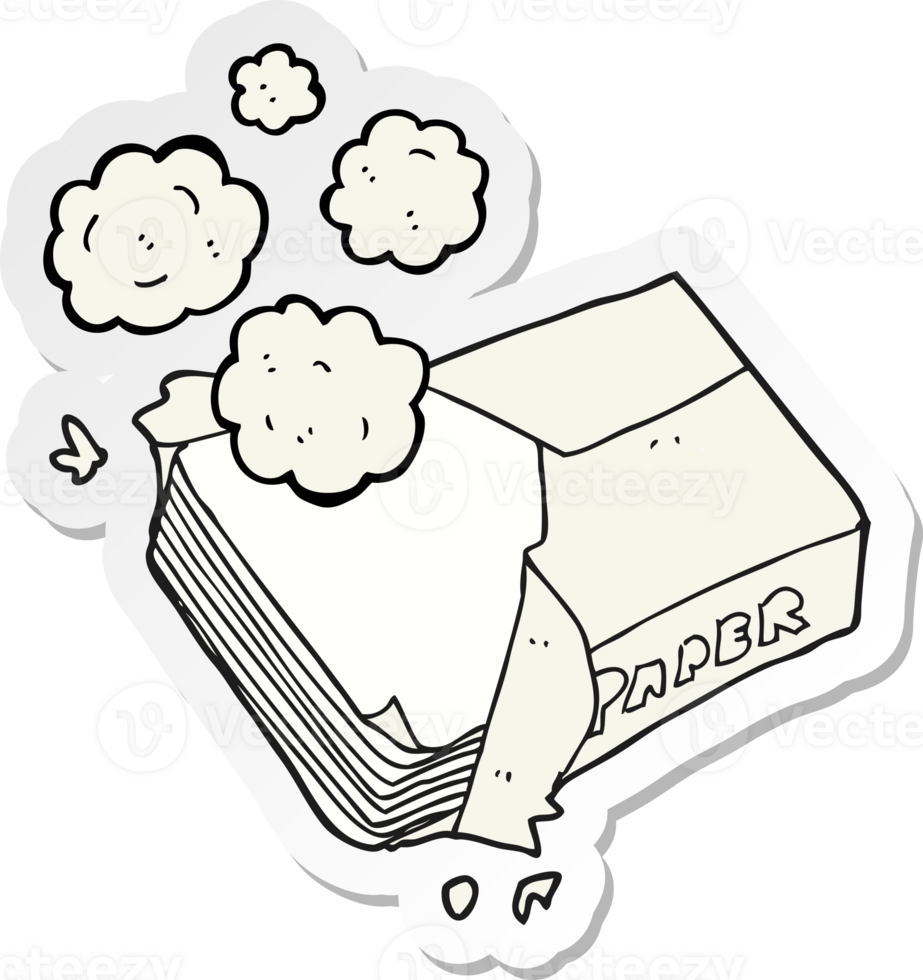 sticker of a cartoon office paper png