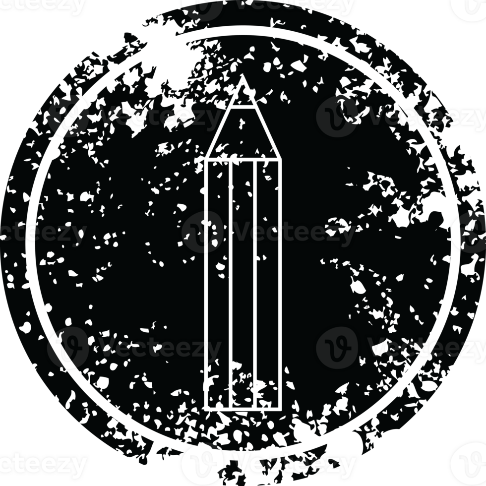 pencil   illustration circular distressed symbol png