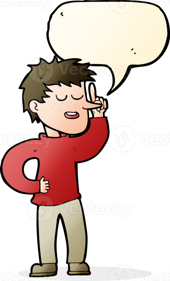 cartoon man with idea with speech bubble png