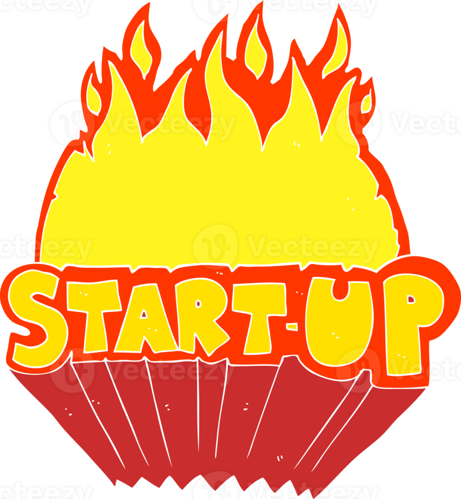 flat color illustration of startup symbol png