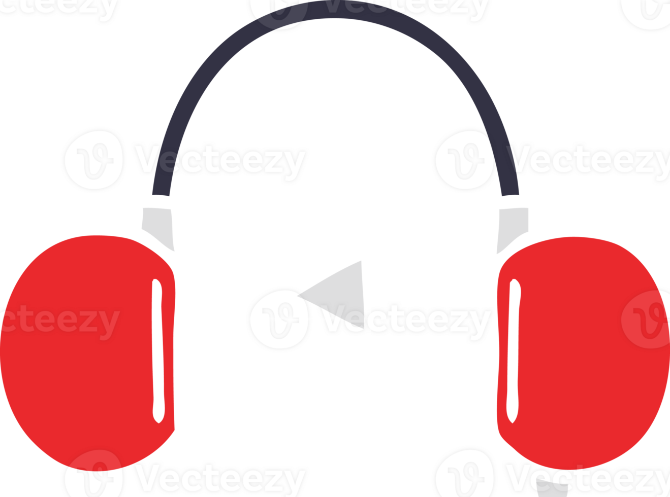 flat color retro cartoon of a retro headphones png