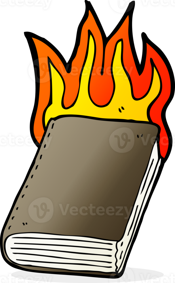 cartoon burning book png
