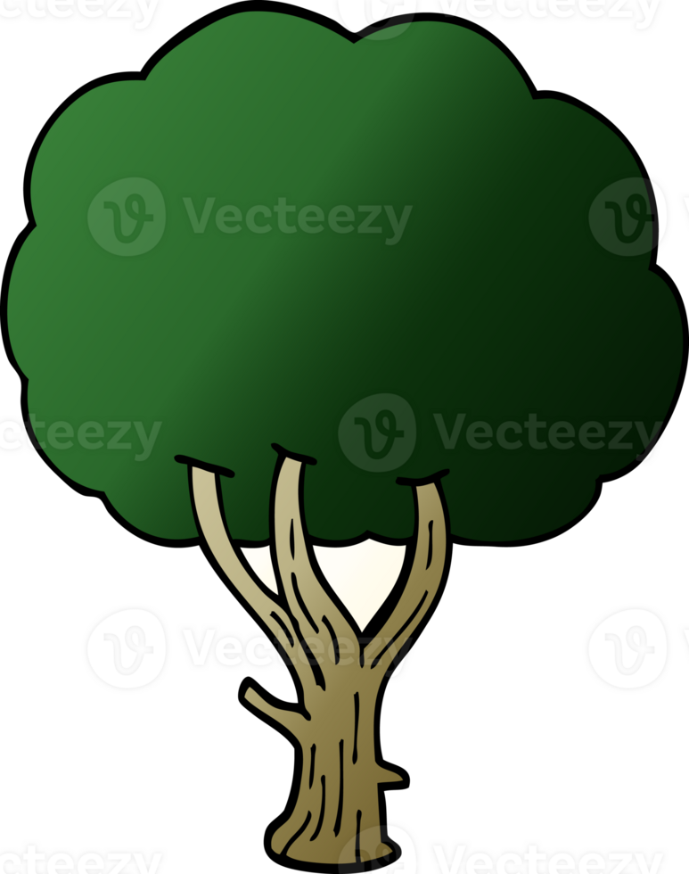 cartoon doodle blooming tree png
