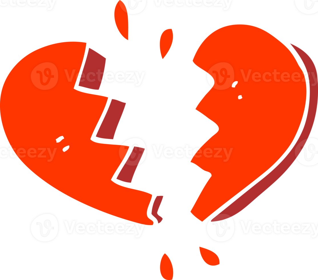cartoon doodle broken heart png
