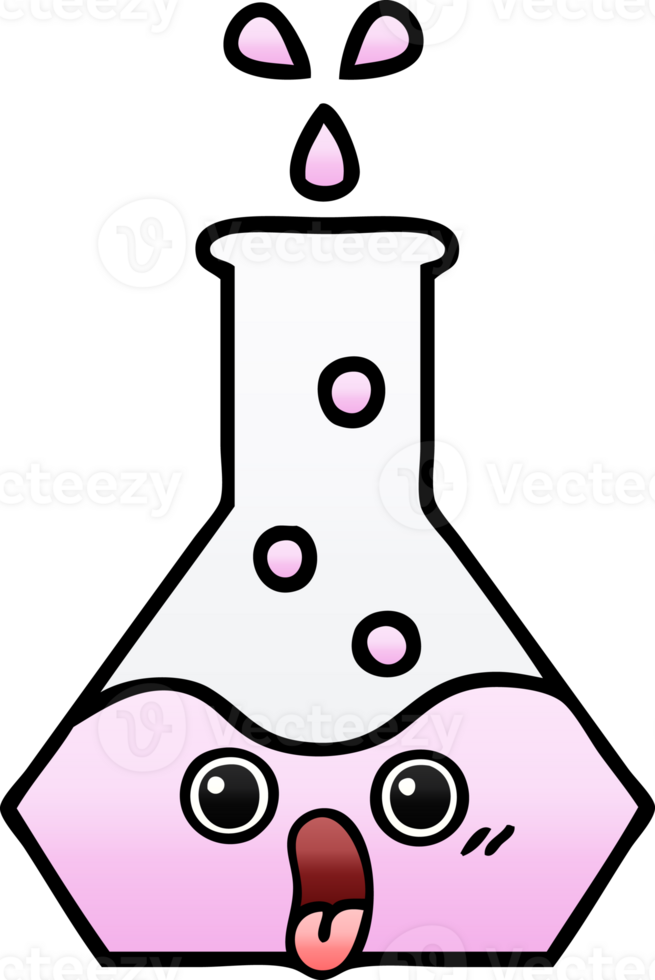 gradient shaded cartoon of a science beaker png