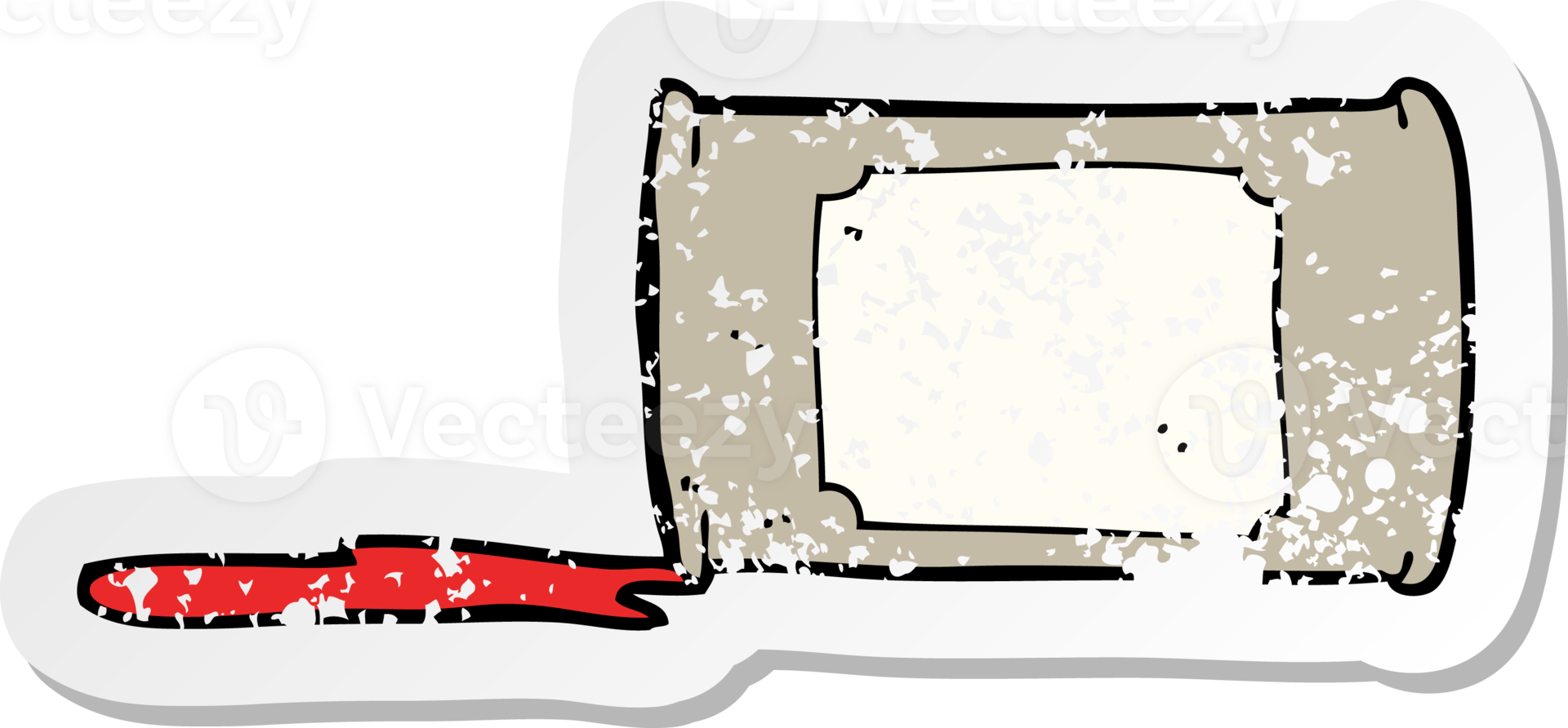 retro distressed sticker of a cartoon spilled oil png
